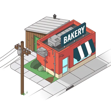 Isometric Bakery Illustration